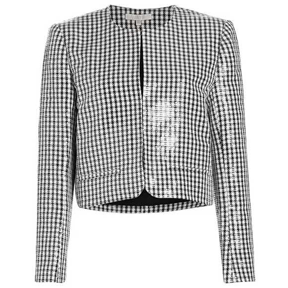 Wayf Kennedy Sequined Houndstooth Jacket Black and White NWT - Picture 1 of 10